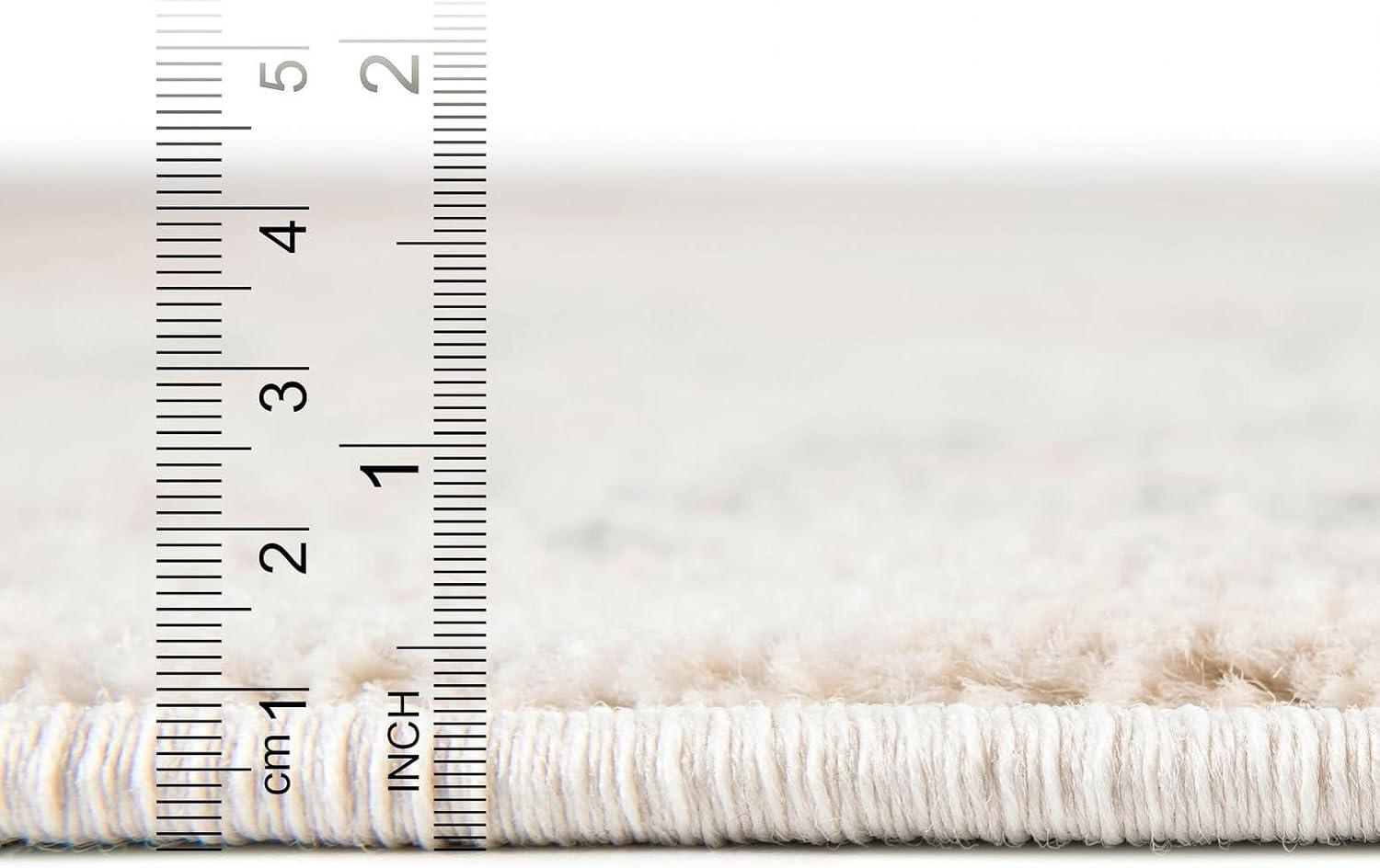 Rugs.com Madeline Vintage Collection Rug – 4 Ft Runner Ivory Low-Pile Rug Perfect for Hallways, Entryways