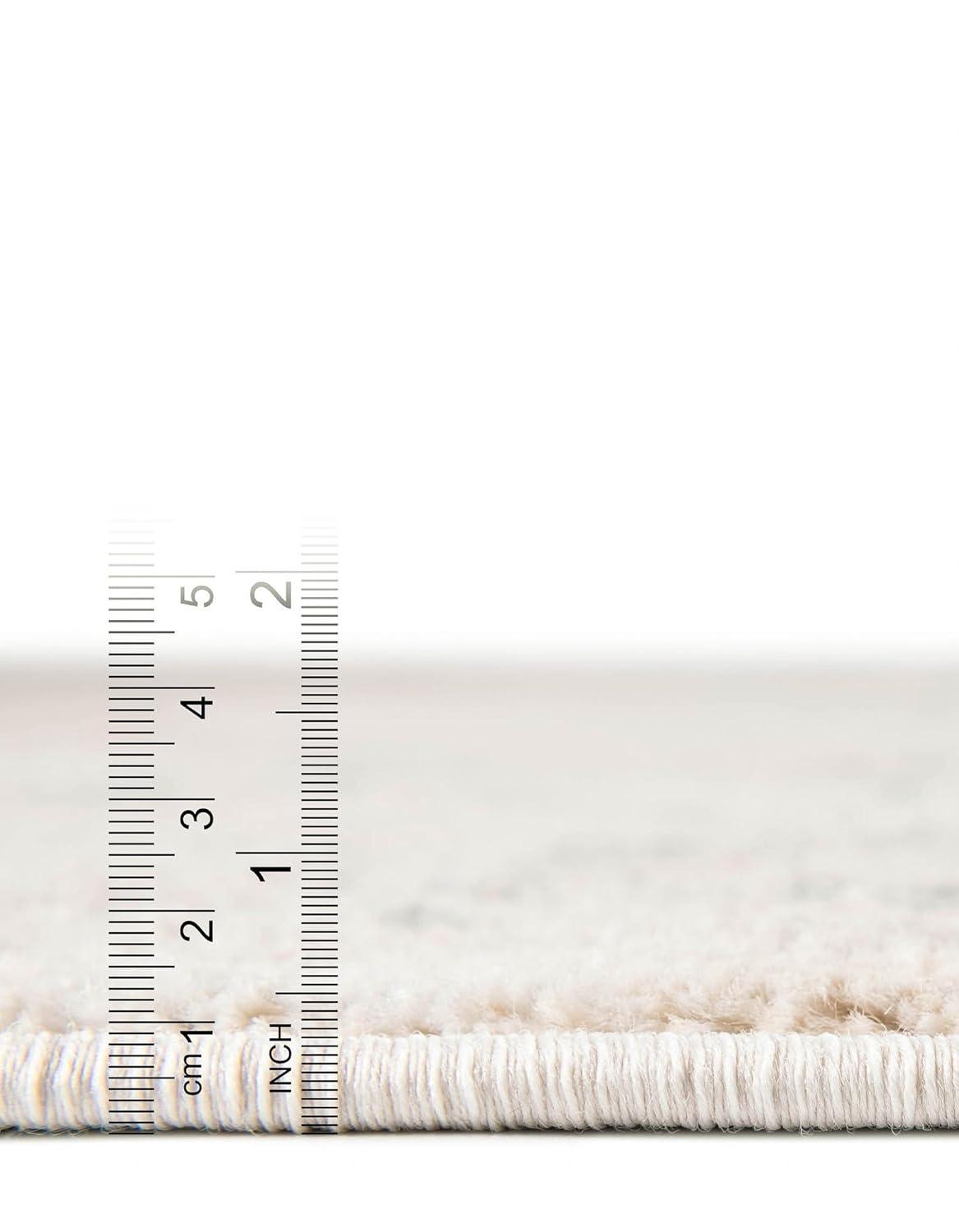 Rugs.com Madeline Vintage Collection Rug – 4 Ft Runner Ivory Low-Pile Rug Perfect for Hallways, Entryways