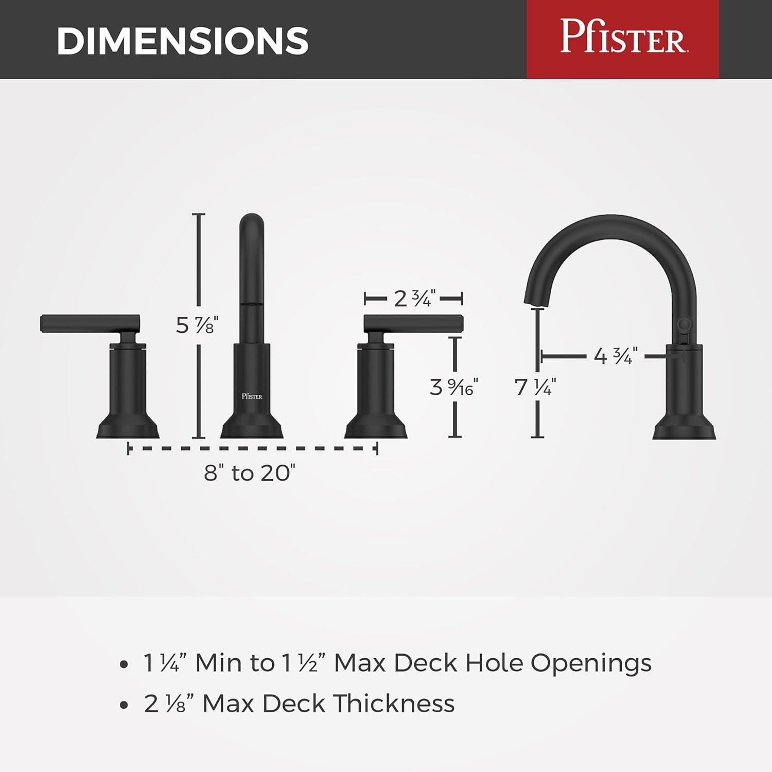 Capistrano Matte Black Widespread Bathroom Faucet with Drain Assembly