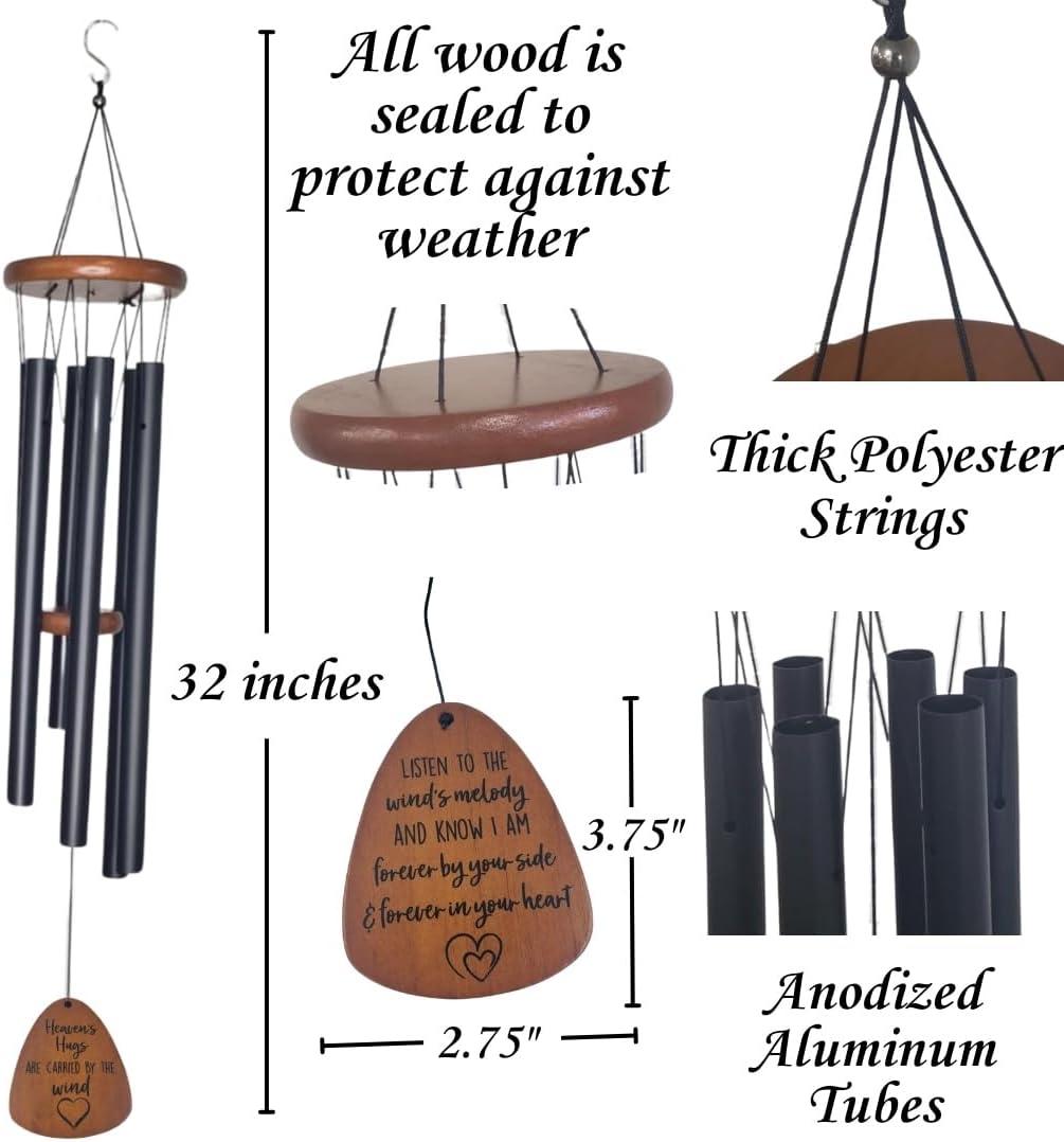 Sympathy Gifts for Loss of Loved One 32" Memorial Wind Chimes for Loss of Loved One Bereavement Condolence Gifts Sympathy Windchimes Memory Wind Chime with Memorial Card