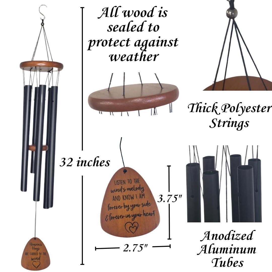 Sympathy Gifts for Loss of Loved One 32" Memorial Wind Chimes for Loss of Loved One Bereavement Condolence Gifts Sympathy Windchimes Memory Wind Chime with Memorial Card
