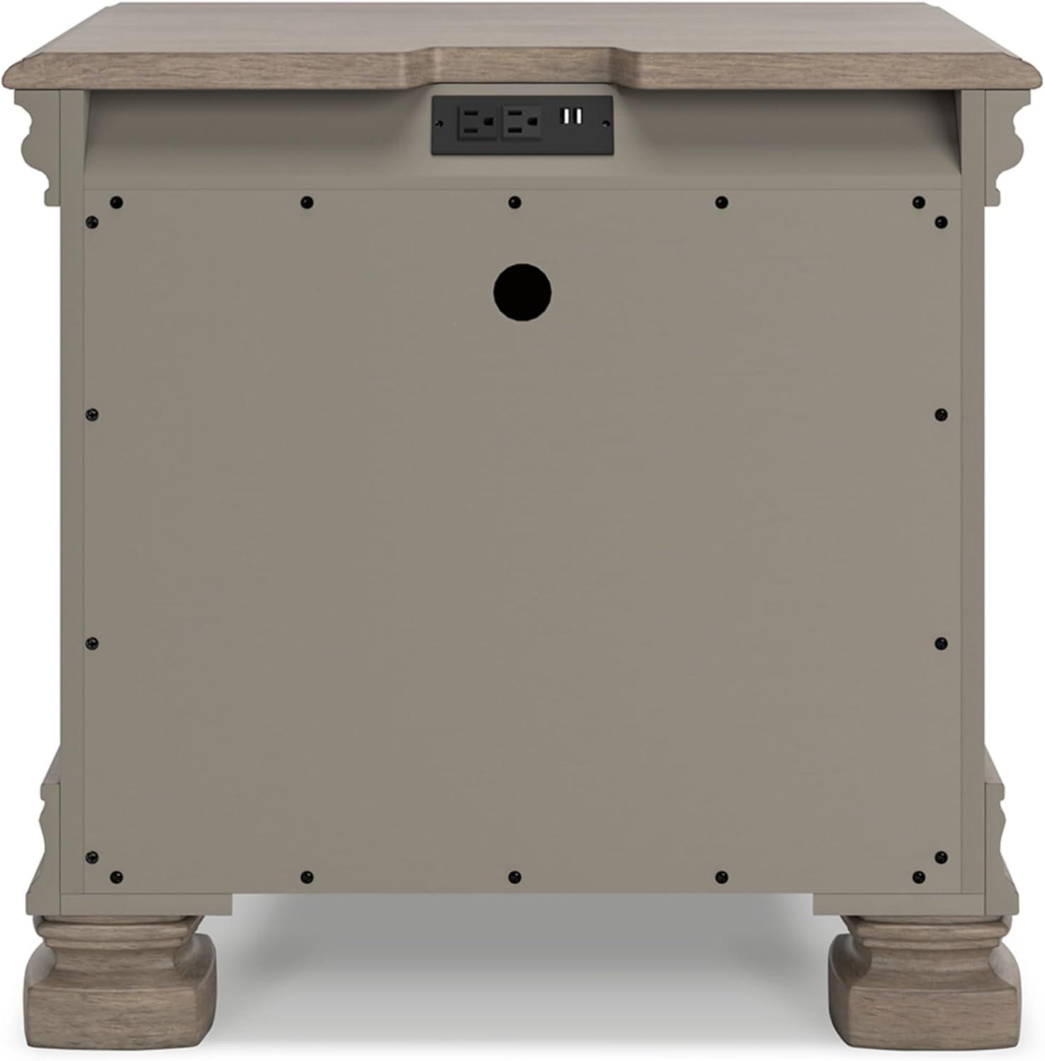 Lexorne 3 Drawer Nightstand in Gray