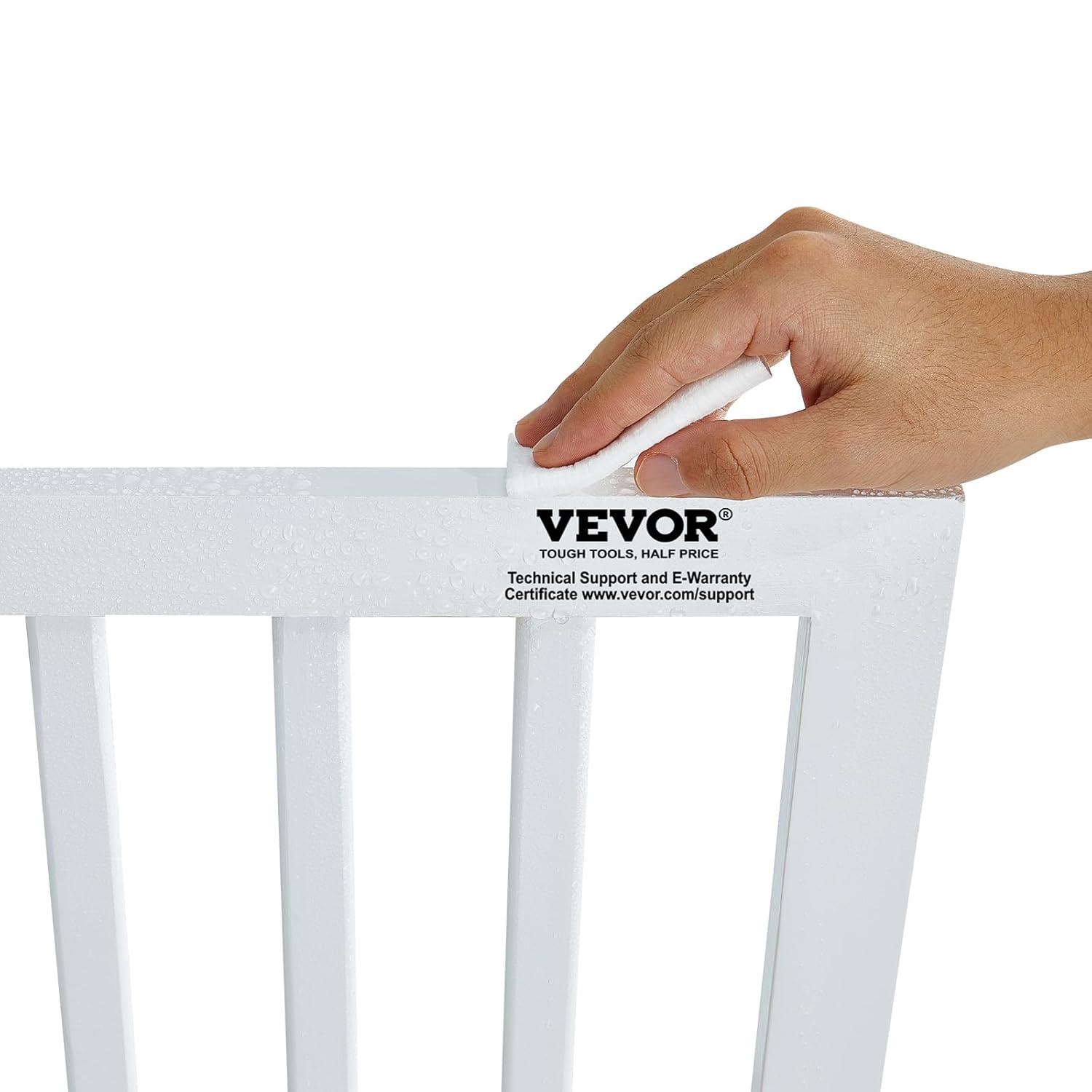 VEVOR Solid Wood Free Standing Pet Gate With Door