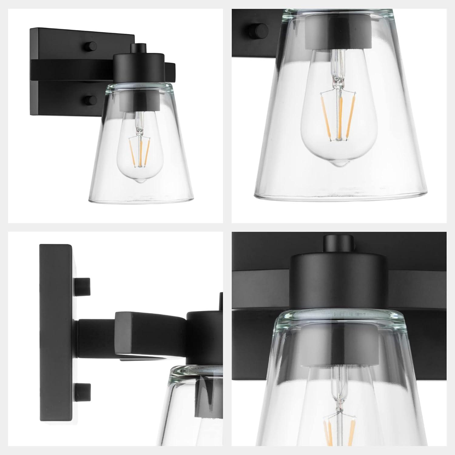 Prominence Home Fairendale 1-Light Matte Black Bathroom Vanity Light with Clear Glass Shade