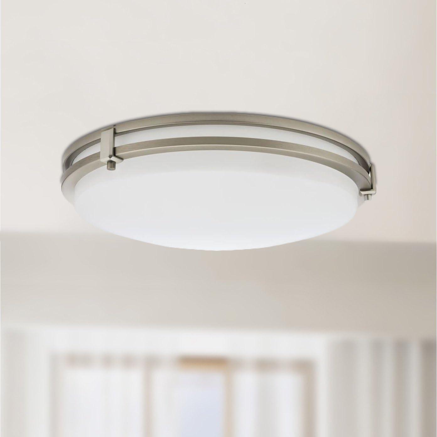 Lithonia Lighting FMSATL 16 20830 BN M4 LED Saturn Flush Mount 16" Round Nickel 3000 CCT