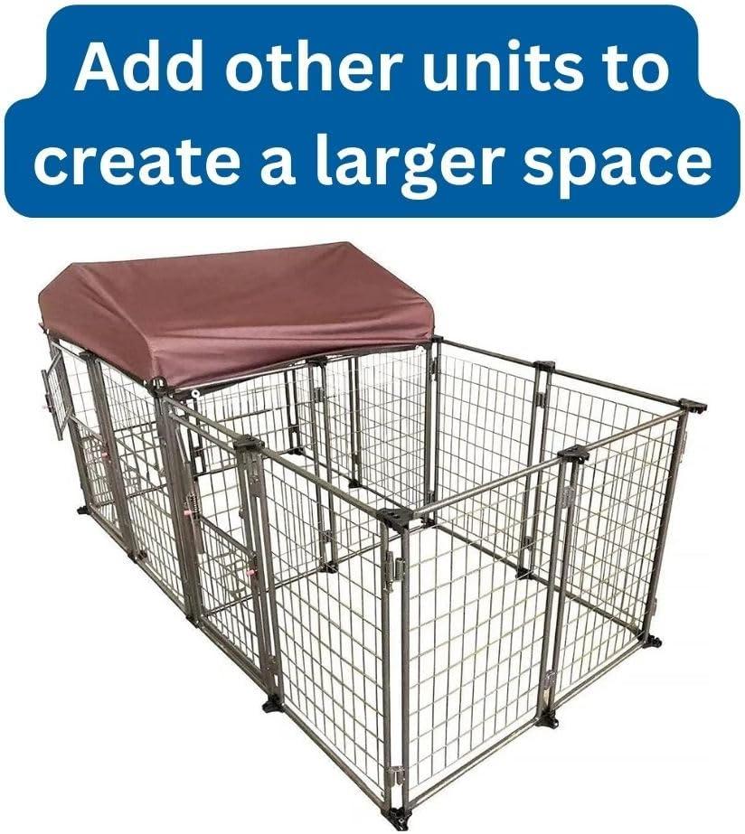 TRIXIE Deluxe Medium Expandable Metal Dog Kennel with Cover, 4x4' Wide