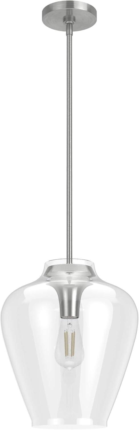 Vidria Minimalist 12" Brushed Nickel LED Pendant Light