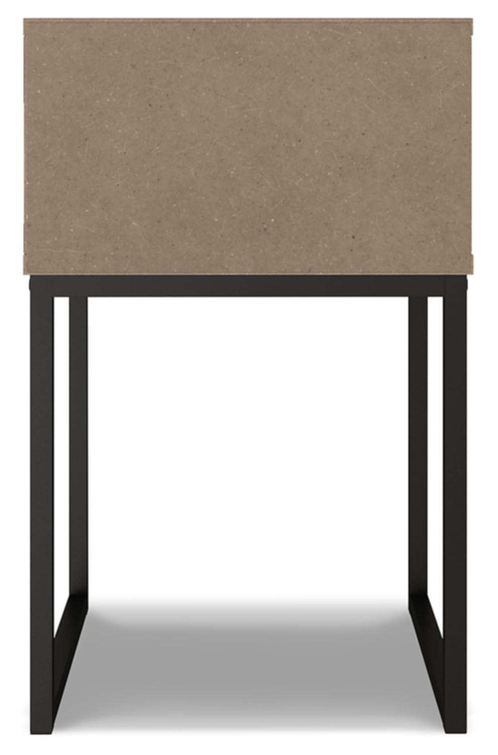 Neilsville Nightstand Black/Gray/Beige - Signature Design by Ashley: Canted Metal Legs, Rustic Finish