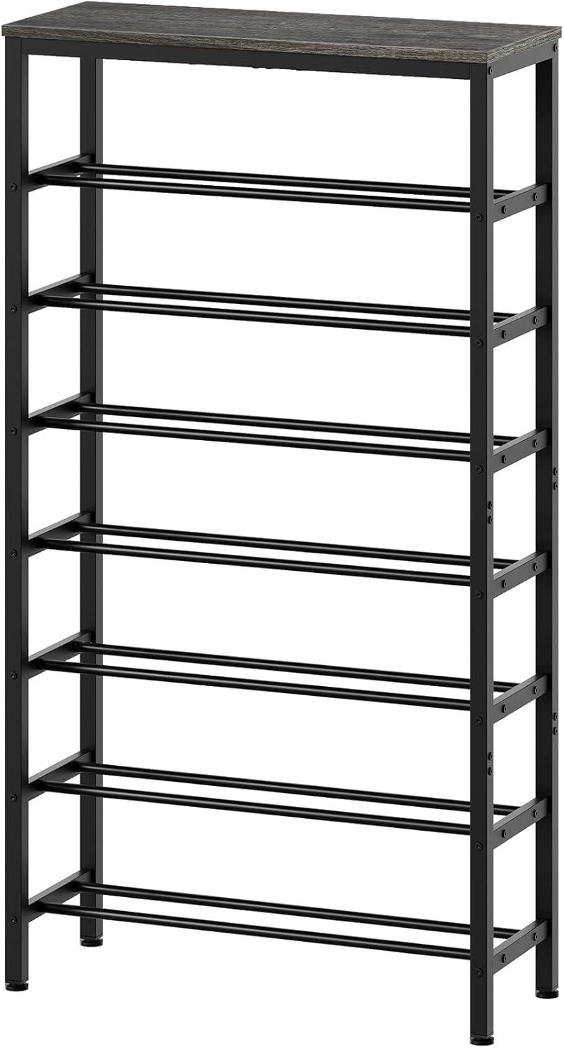 Shoe Rack, 6-Tier Shoe Organizer, for 18-24 Pairs of Shoes, Large Capacity Shoe Storage Shelf, Durable and Stable, for Entryway, Closet, Hallway, Dorm Room, Industrial, Rustic Brown BF67XJ01G1