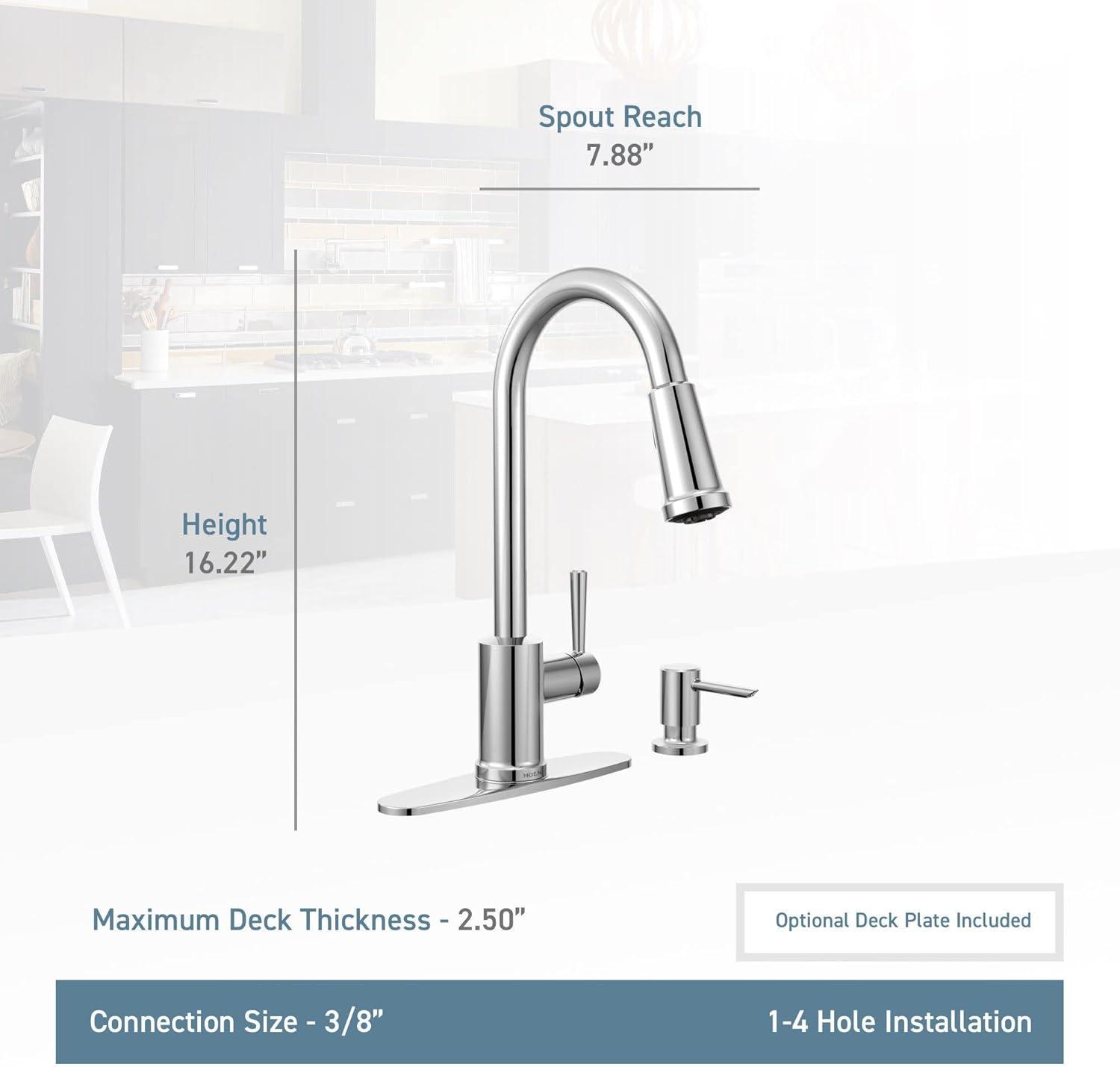 Stainless Steel Pull-Down Kitchen Faucet with Soap Dispenser