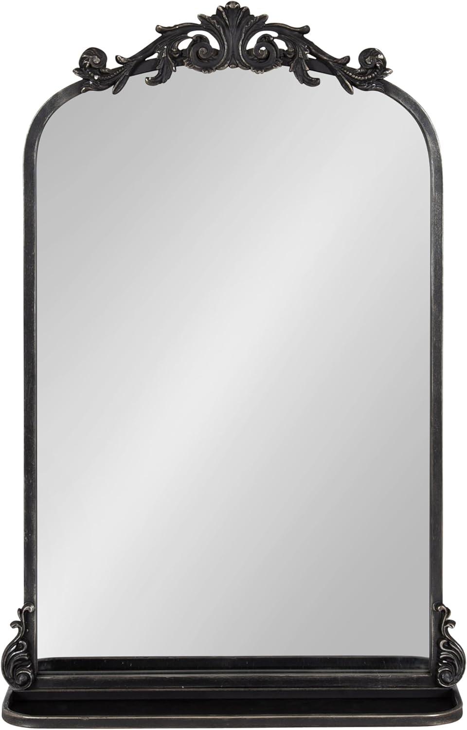 Kate and Laurel Arendahl Functional Mirror with Shelf - Black, 21x32