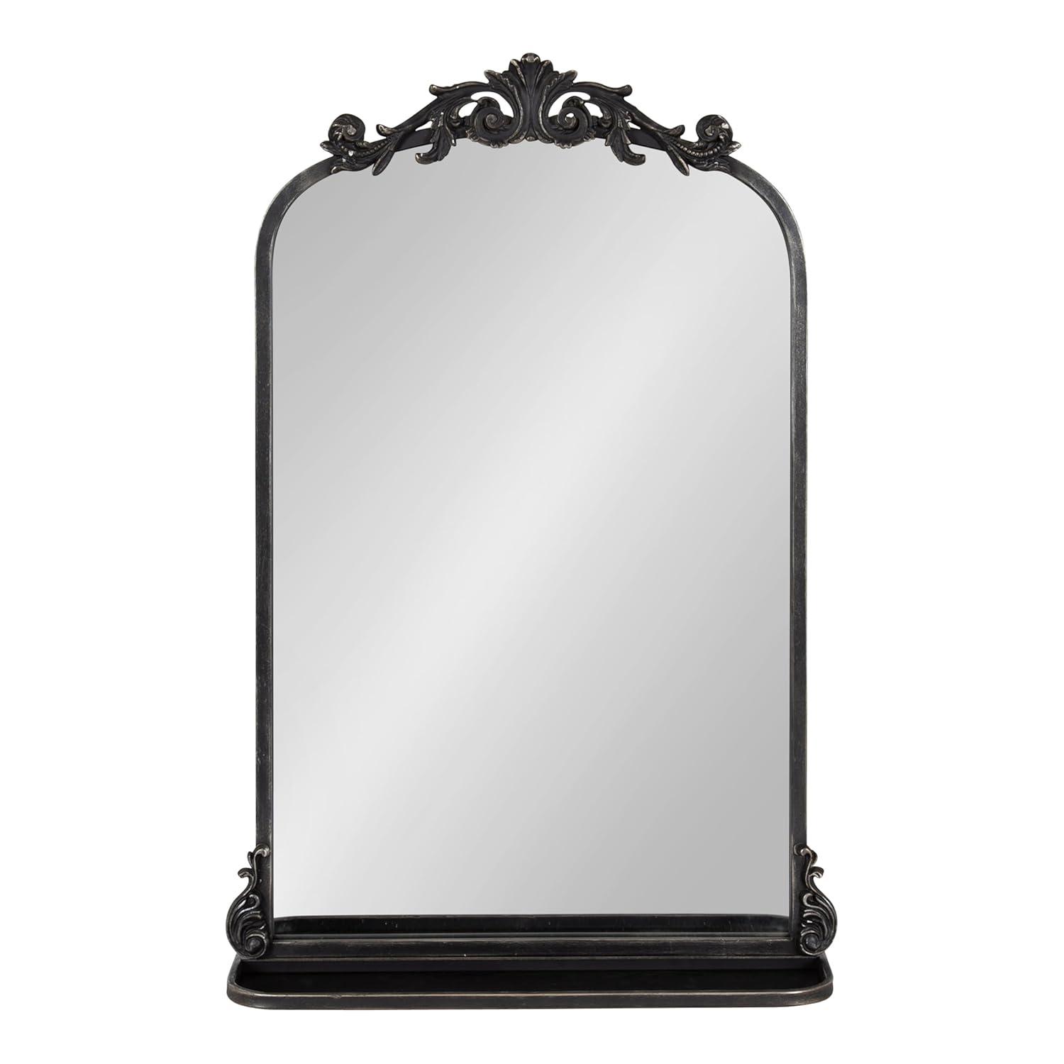 Kate and Laurel Arendahl Functional Mirror with Shelf - Black, 21x32
