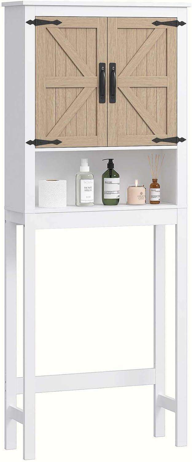 Spirich Home Bathroom Shelf Over The Toilet, Bathroom Cabinet Organizer Over Toilet, Space Saver Cabinet Storage (White)