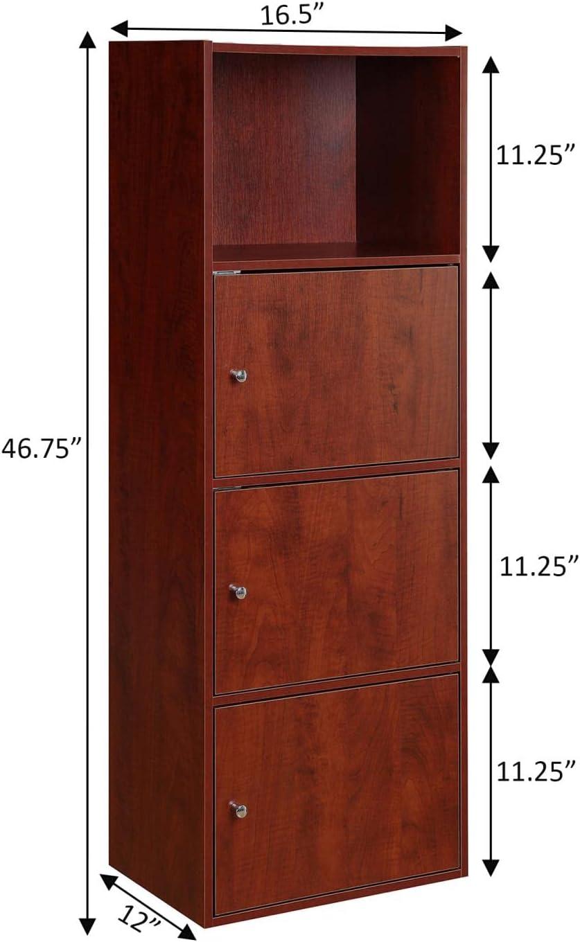 Convenience Concepts Xtra Storage 3 Door Cabinet with Shelf, Cherry