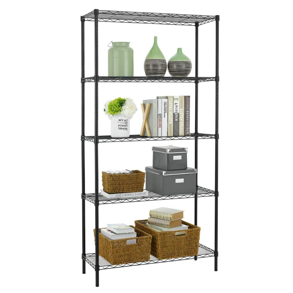 HONEIER 5-Tier Heavy Duty Storage Rack Shelving Unit Black