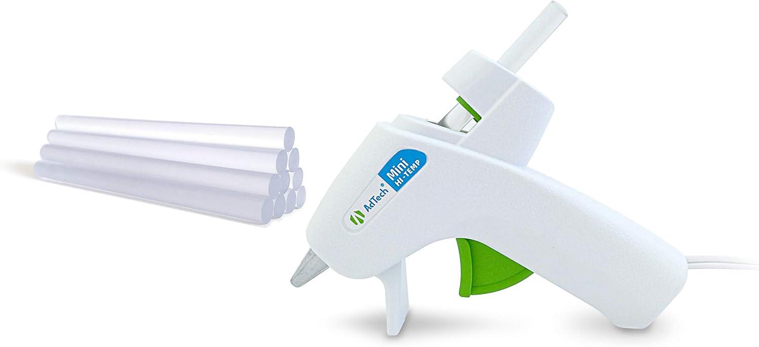 White Mini High Temp Glue Gun Kit with Sticks