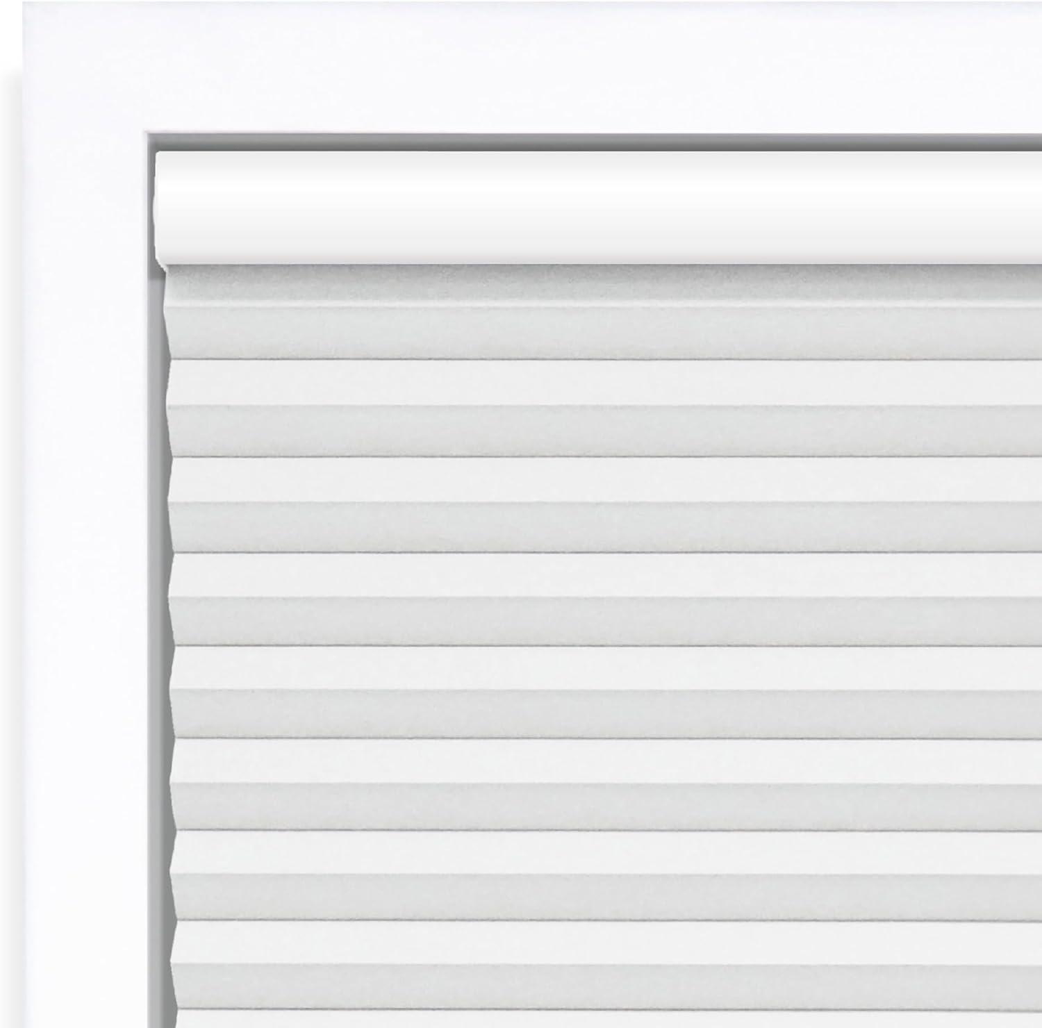 White Cordless Blackout Polyester Cellular Shades - 22.5 in. W x 72 in. L