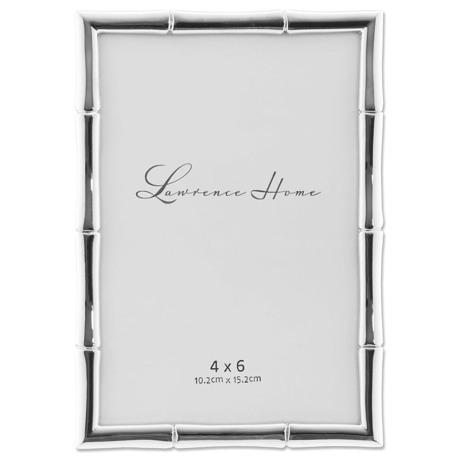 Lawrence Frames 710146 Silver Metal Bamboo 4x6 Picture Frame