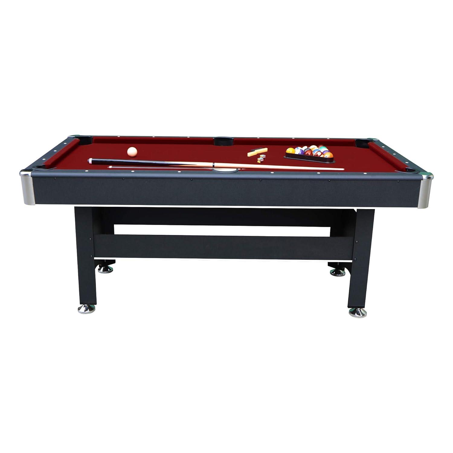 Hathaway Games Hathaway Spartan 6 Ft Pool Table, with Ping Pong Multi Game Combo Tables for Family Recreation Game Rooms - Includes Billiard Balls, Cues, Paddles, Brush & More