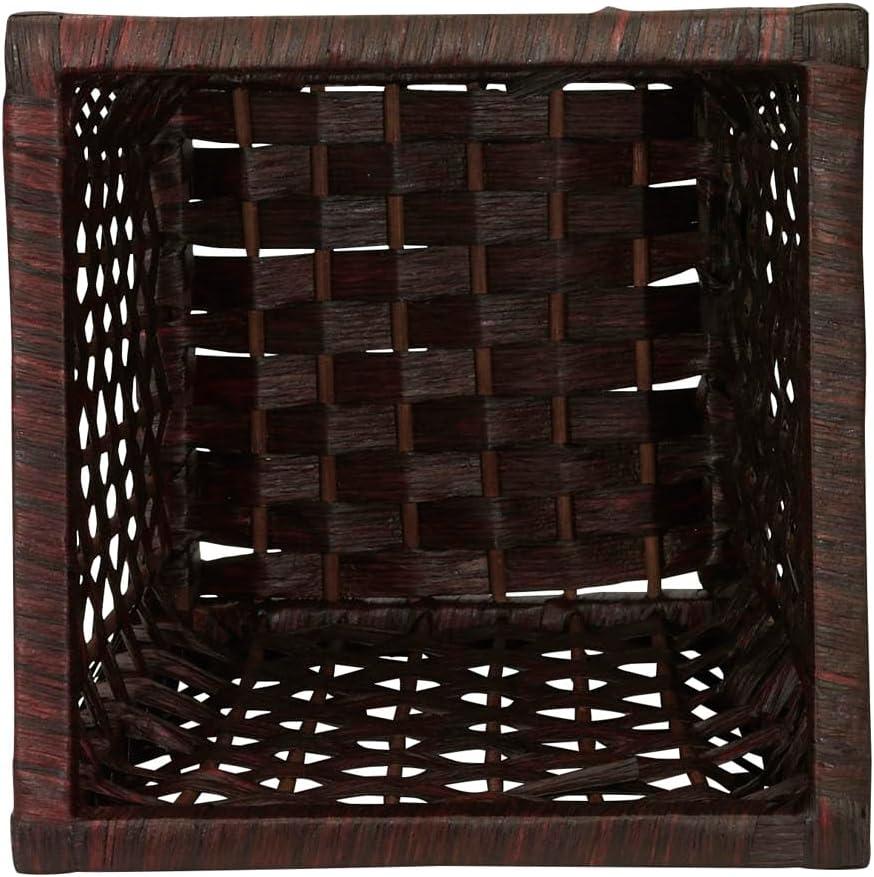 Woven Waste Basket, HandWoven Paper Rope with Removable Plastic Liner, Brown