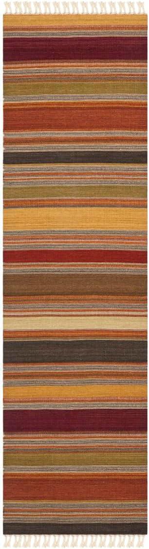 Striped Kilim STK315 Hand Woven Indoor Runner Rug - Gold - 2'3"x8' - Safavieh