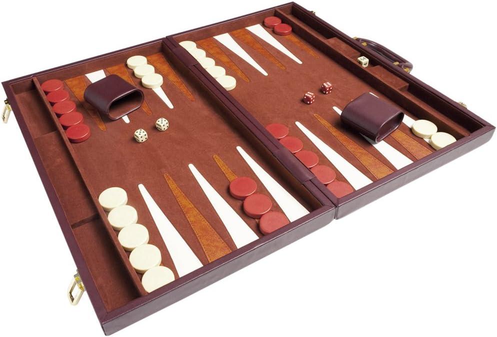 GammonVillage Classic 21-inch Backgammon Set, Brown, Board Game