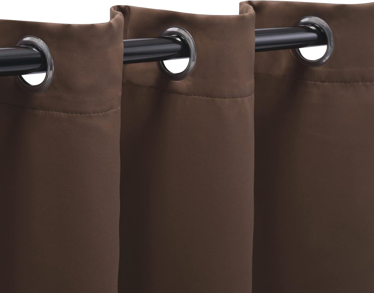 Classic Modern Solid Room Darkening Semi-Blackout Curtains, Grommets, Set of 2, 52"x84", Cappuccino - Blue Nile Mills