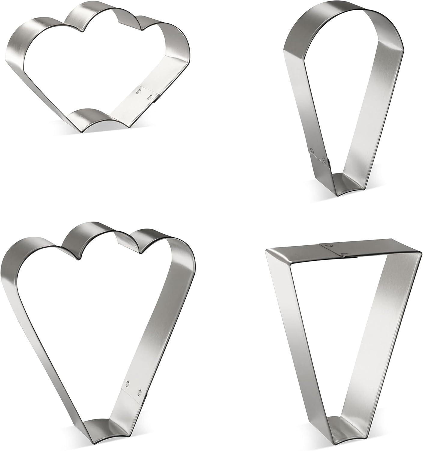 USA Made Tin Plated Steel 4-Piece Cookie Cutter Set