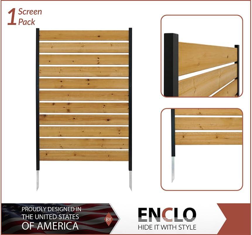 Enclo Privacy Screens EC18022 5ft H x 3.2ft W Concord Wood Outdoor Privacy Fence Screen, Perfect to Hide Trash Cans (1-Panel)