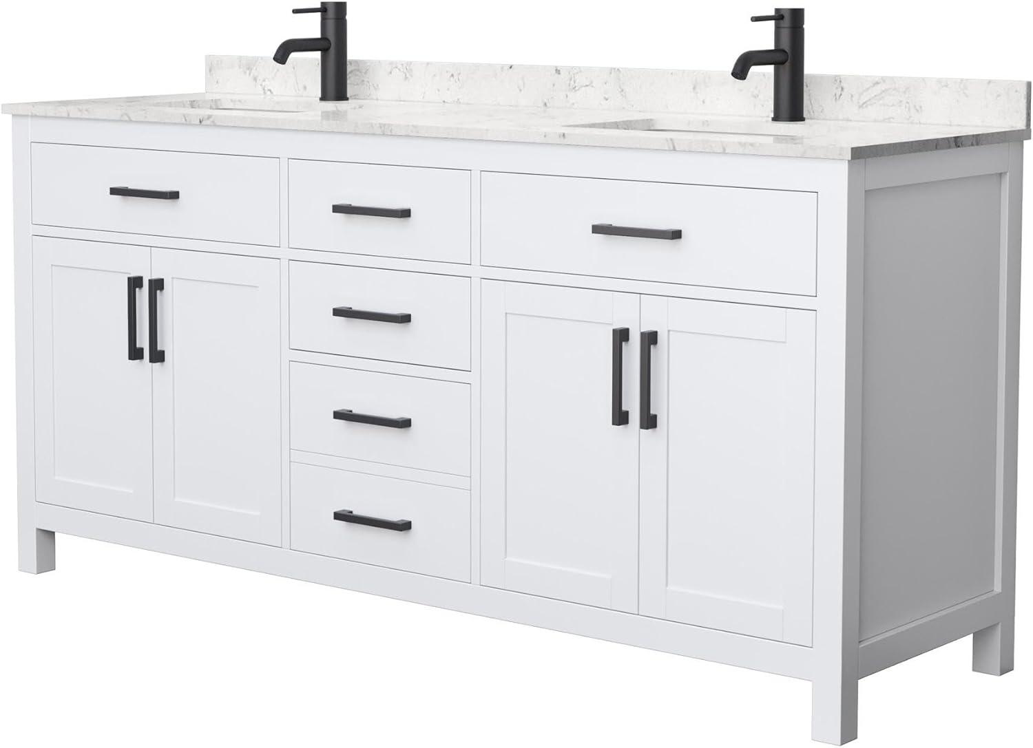 Beckett 72" Freestanding Double Bathroom Vanity with Cultured Marble Top