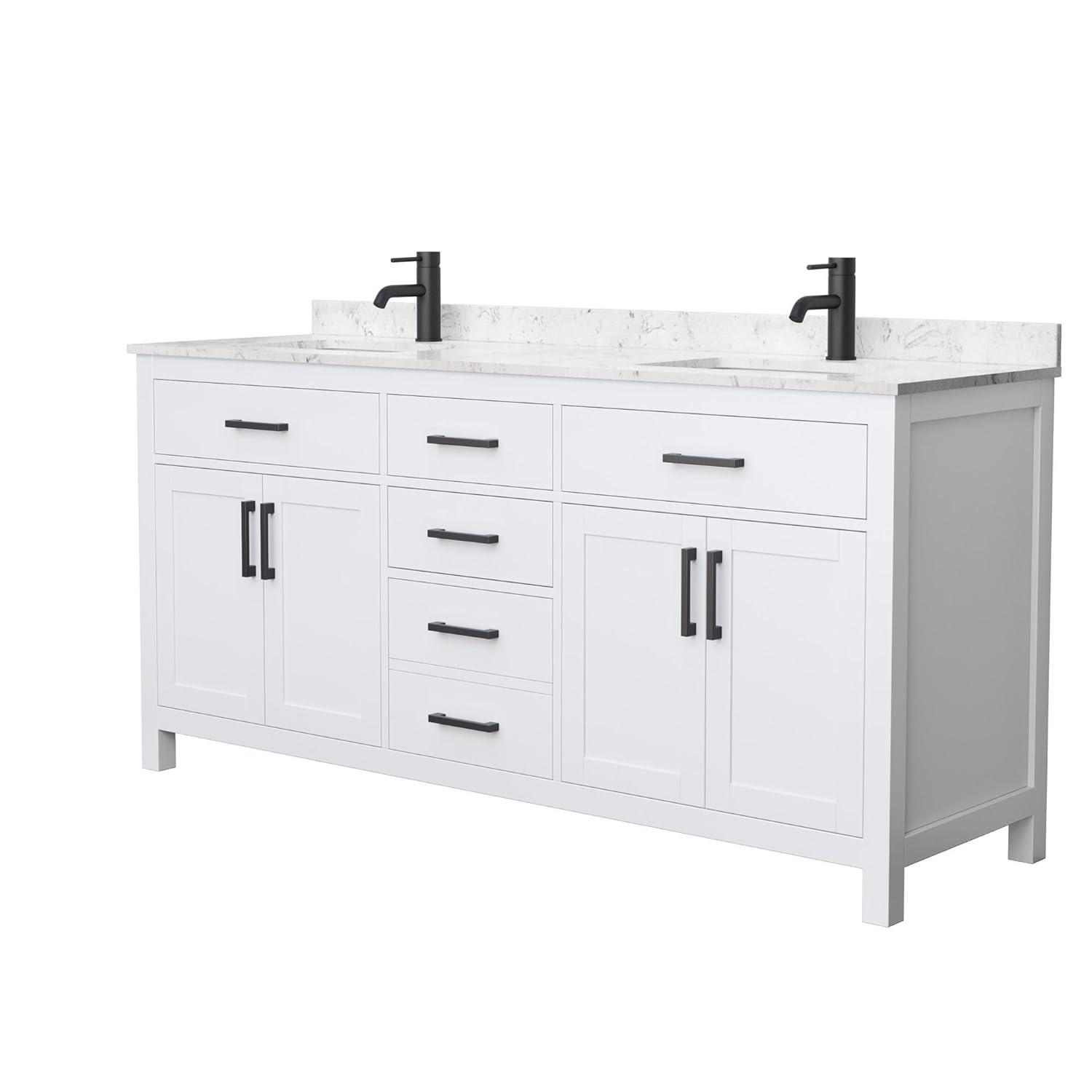 Beckett 72" Freestanding Double Bathroom Vanity with Cultured Marble Top