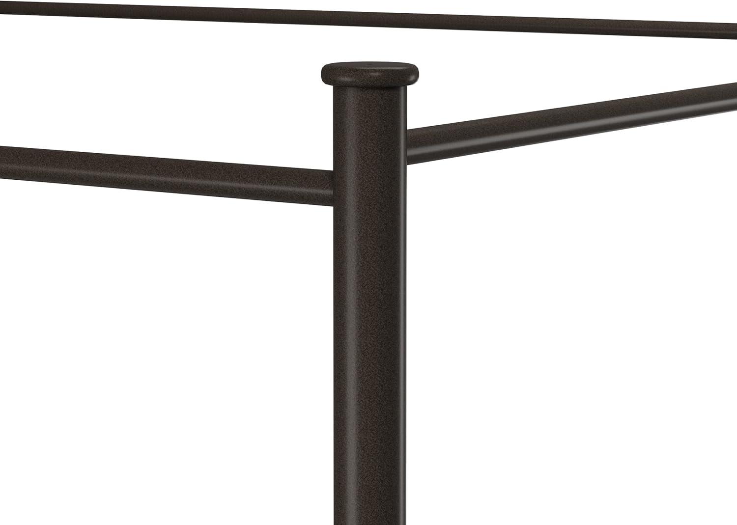 Desert Fields Dover Canopy Metal Bed Frame, Full, Textured Black