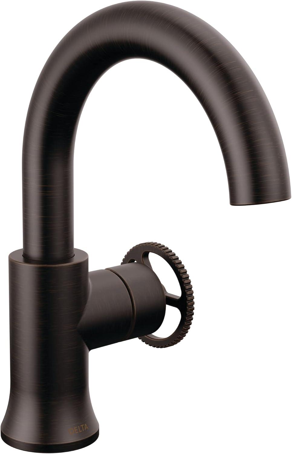 Sleek Modern Venetian Bronze Single Hole Bathroom Faucet