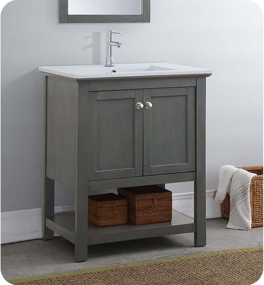 Manchester 30" Freestanding Single Sink Bathroom Vanity with Integrated Sink (Faucet Not Included)