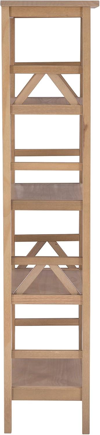 54.45" Original PT - Titian Transitional Solid Wood Display and Storage Bookshelf Driftwood - Linon