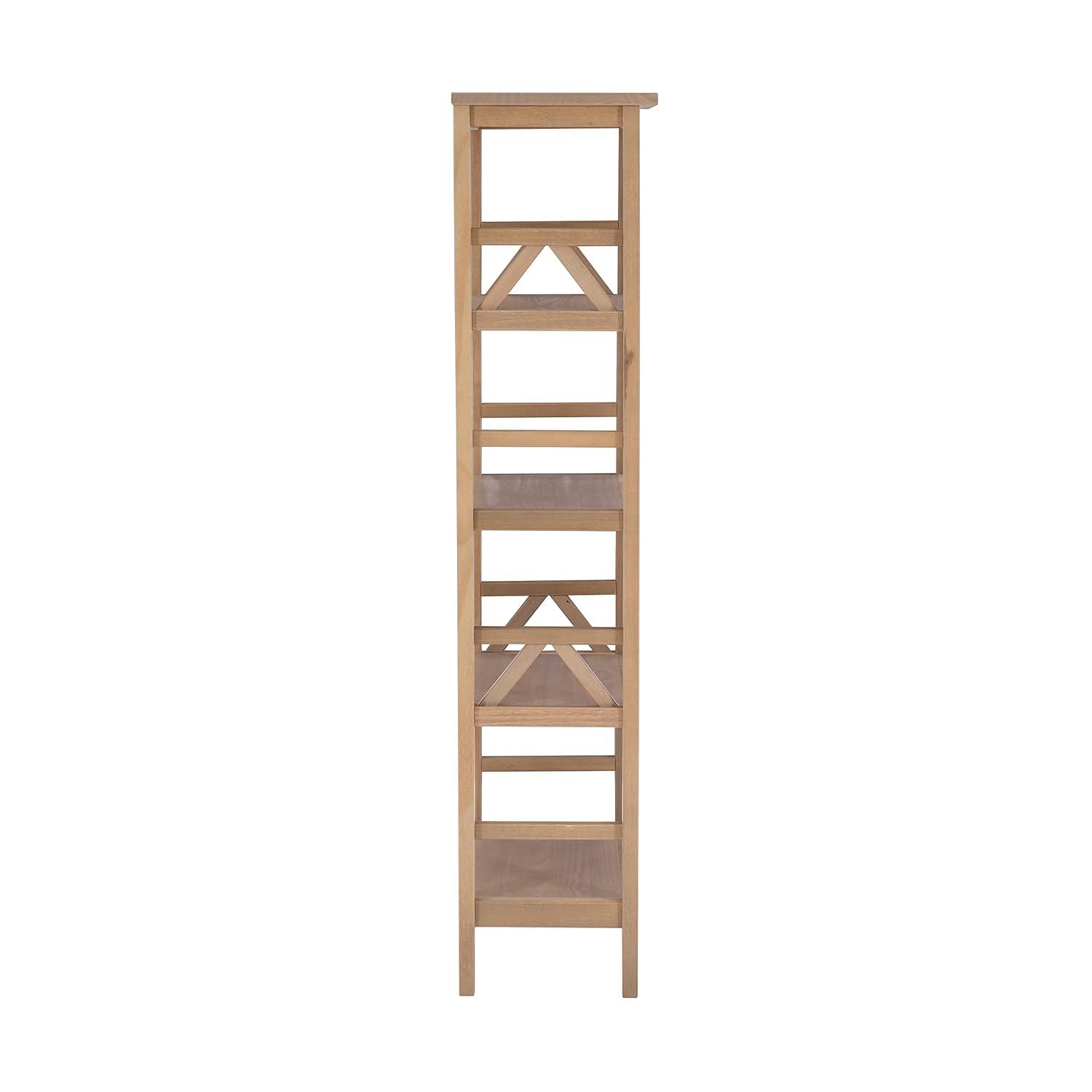 54.45" Original PT - Titian Transitional Solid Wood Display and Storage Bookshelf Driftwood - Linon