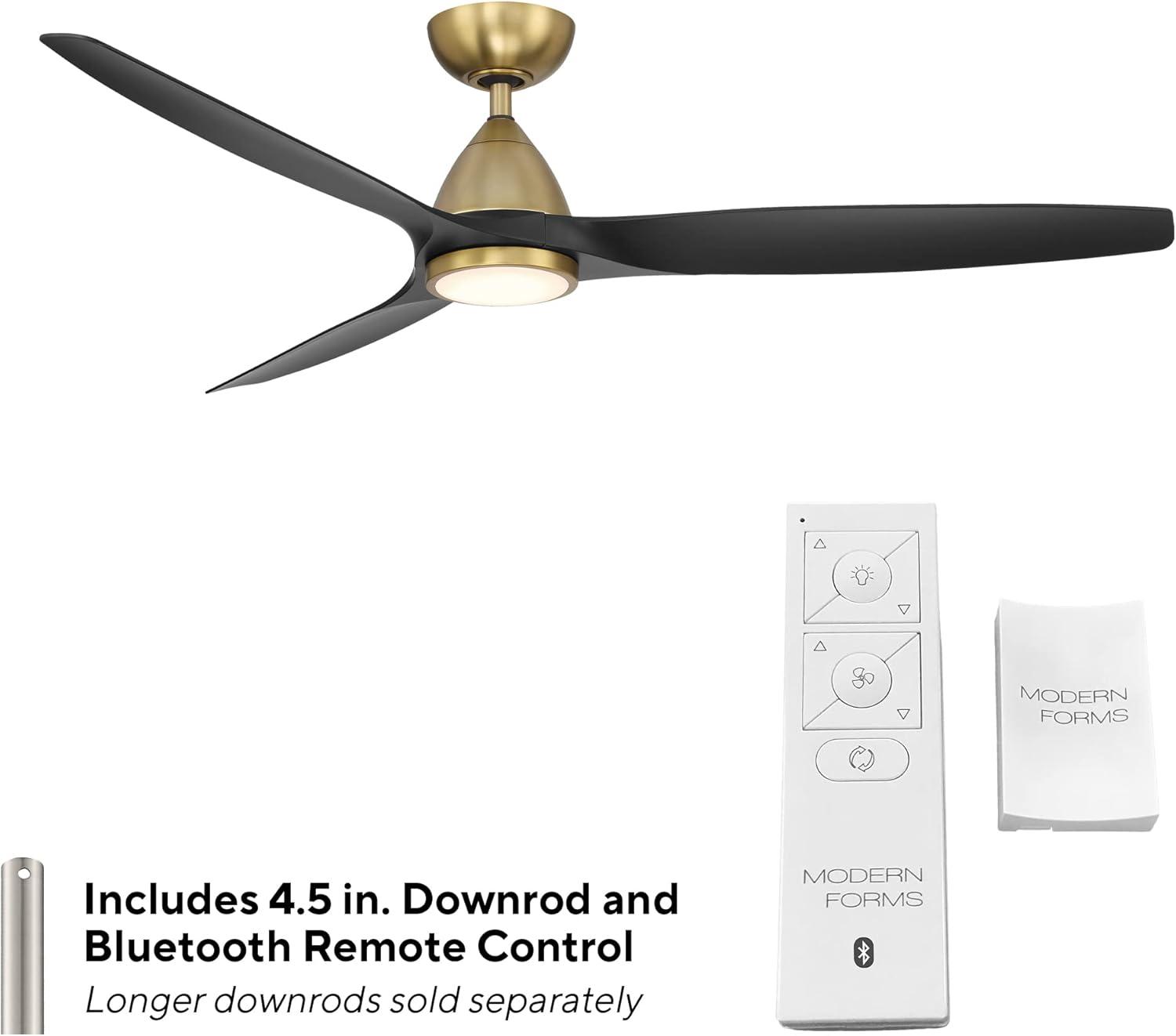 Skylark 3 - Blade Indoor/Outdoor Smart Ceiling Fan with Adjustable CCT 2700K-3000K-4000K-5000K LED Light Kit and Remote Control Included, Works With Alexa and iOS or Android App