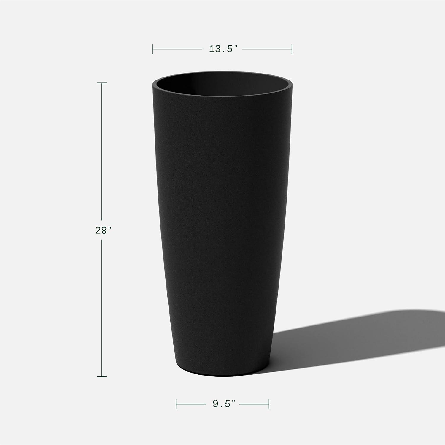 Veradek Mason Series Vega Planter - Round Tall Planter for Indoor or Outdoor Porch/Patio | Made from Plastic-Stone Composite with Drainage Holes | Modern Décor for, Flowers, Interior Plants