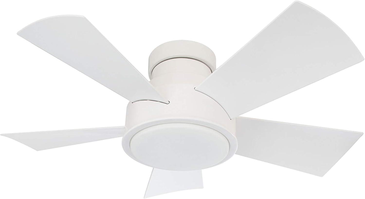 Vox 5 - Blade Indoor/Outdoor Smart Flush Mount Ceiling Fan with Remote Control and LED Light Kit