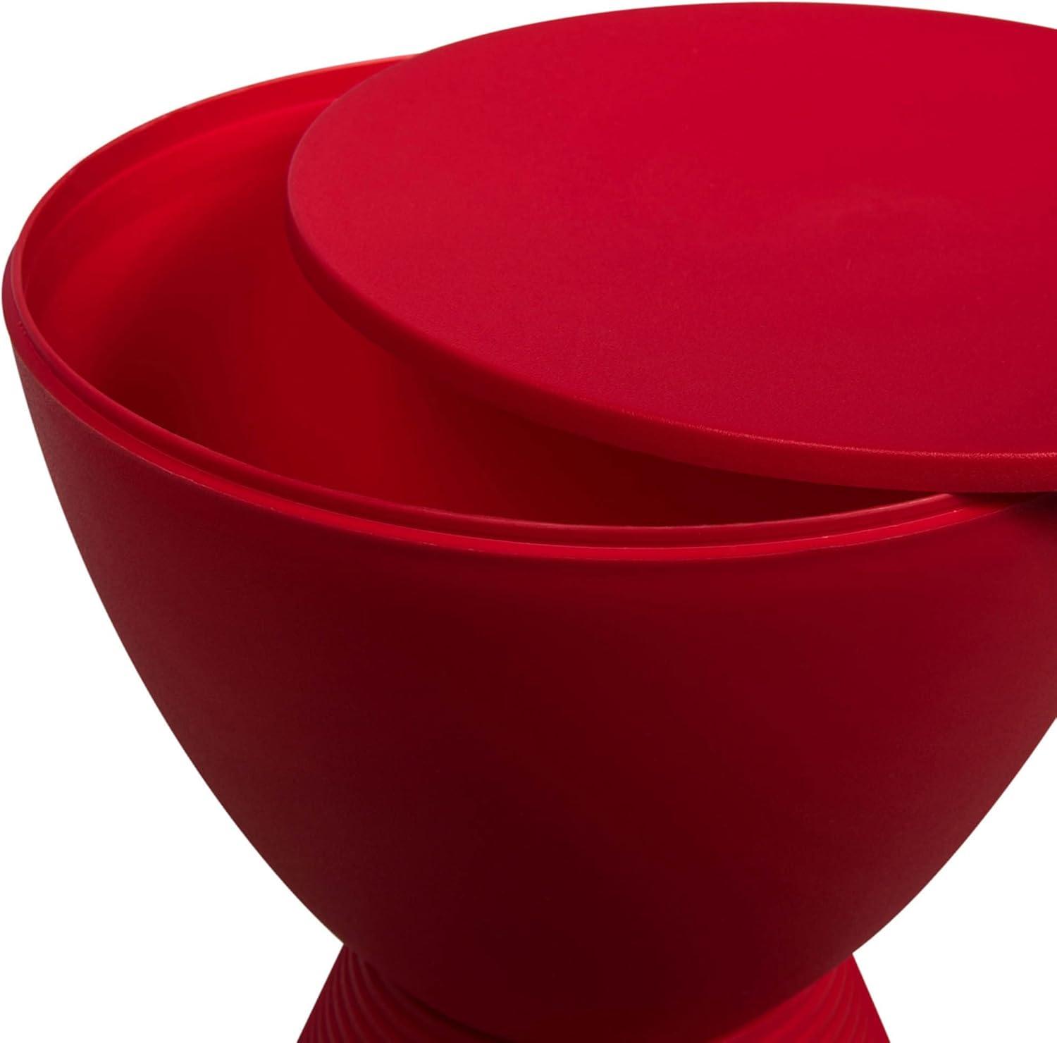 Boyd Modern Red Round Plastic Accent Side Table