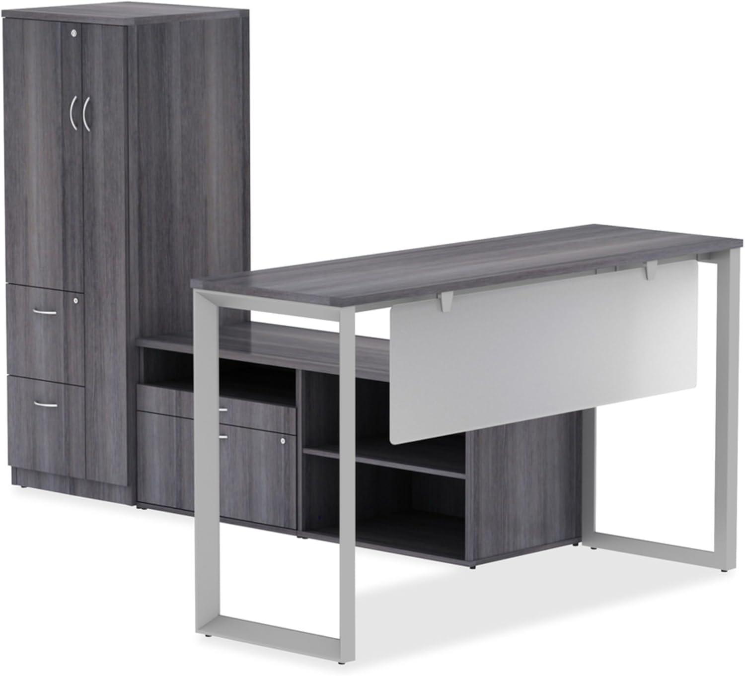 Charcoal Gray Laminate Office Desk Tabletop