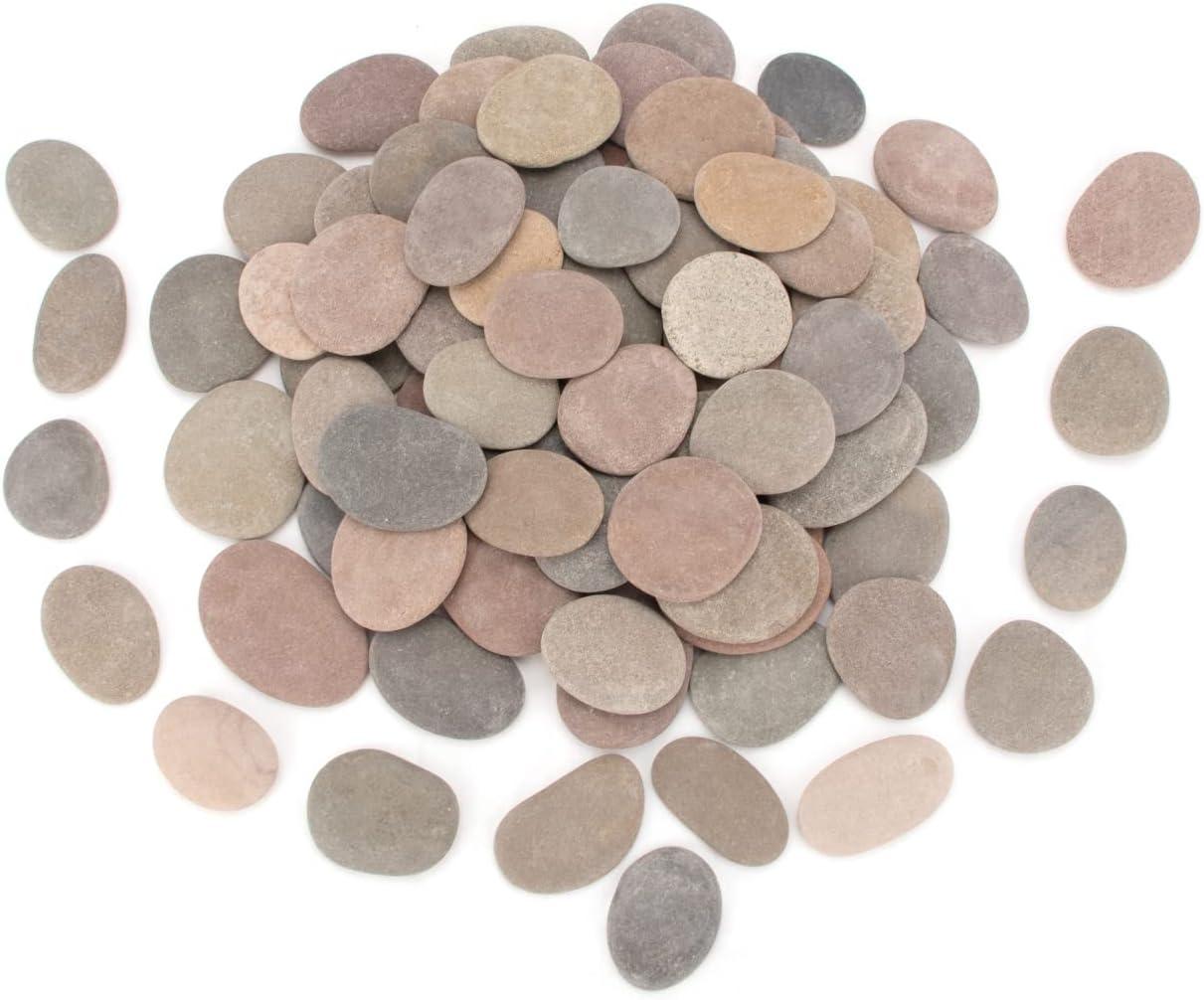 [About 93 PCS - 100 PCS](18 Pounds) Craft Rocks,Painting Rocks,2"-3.6" River Rocks,Smooth Rocks,Flat Rocks,DIY Stones,Arts Stones