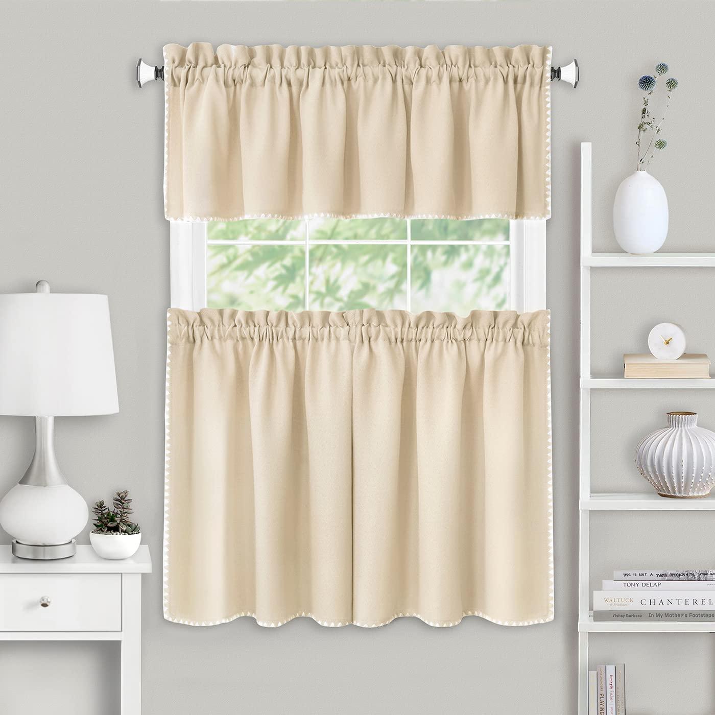 Achim Importing Co Solid Color Tailored 58" Kitchen Curtain & Reviews | Wayfair