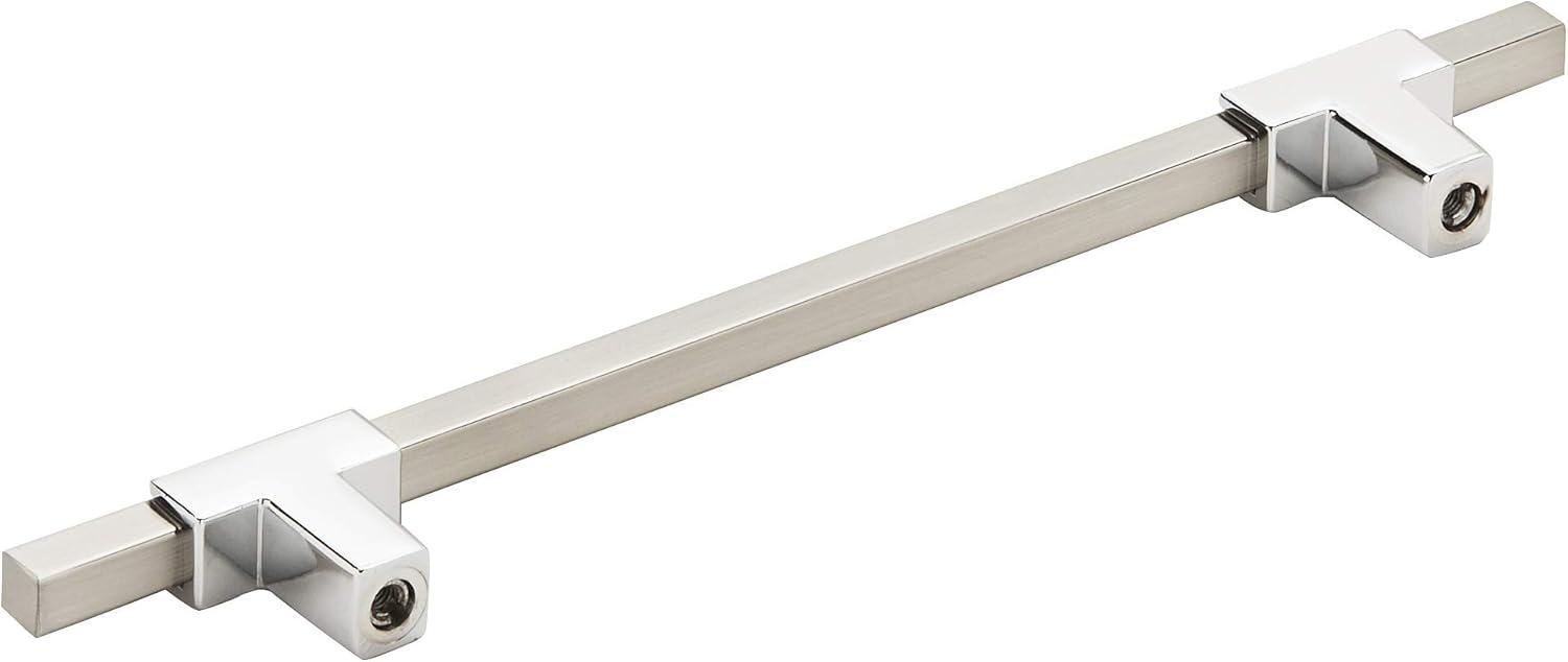 Amerock Urbanite 6-5/16 inch (160mm) Center-to-Center Polished Chrome/Satin Nickel Cabinet Pull