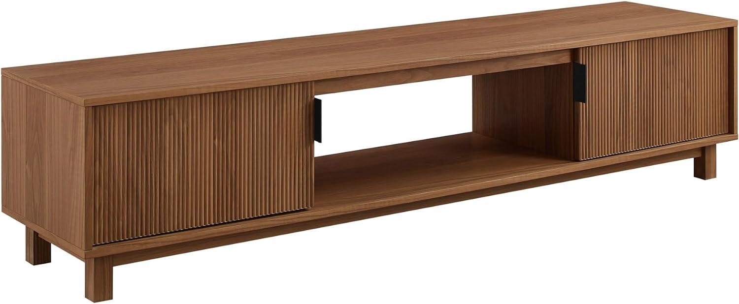 Mocha 70" Modern Fluted-Door TV Stand with Cabinet