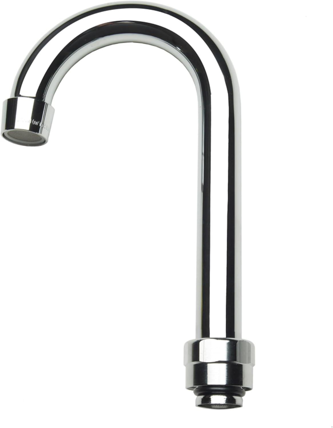 Silver Chrome Gooseneck Replacement Faucet Spout, 6-1/2" Height