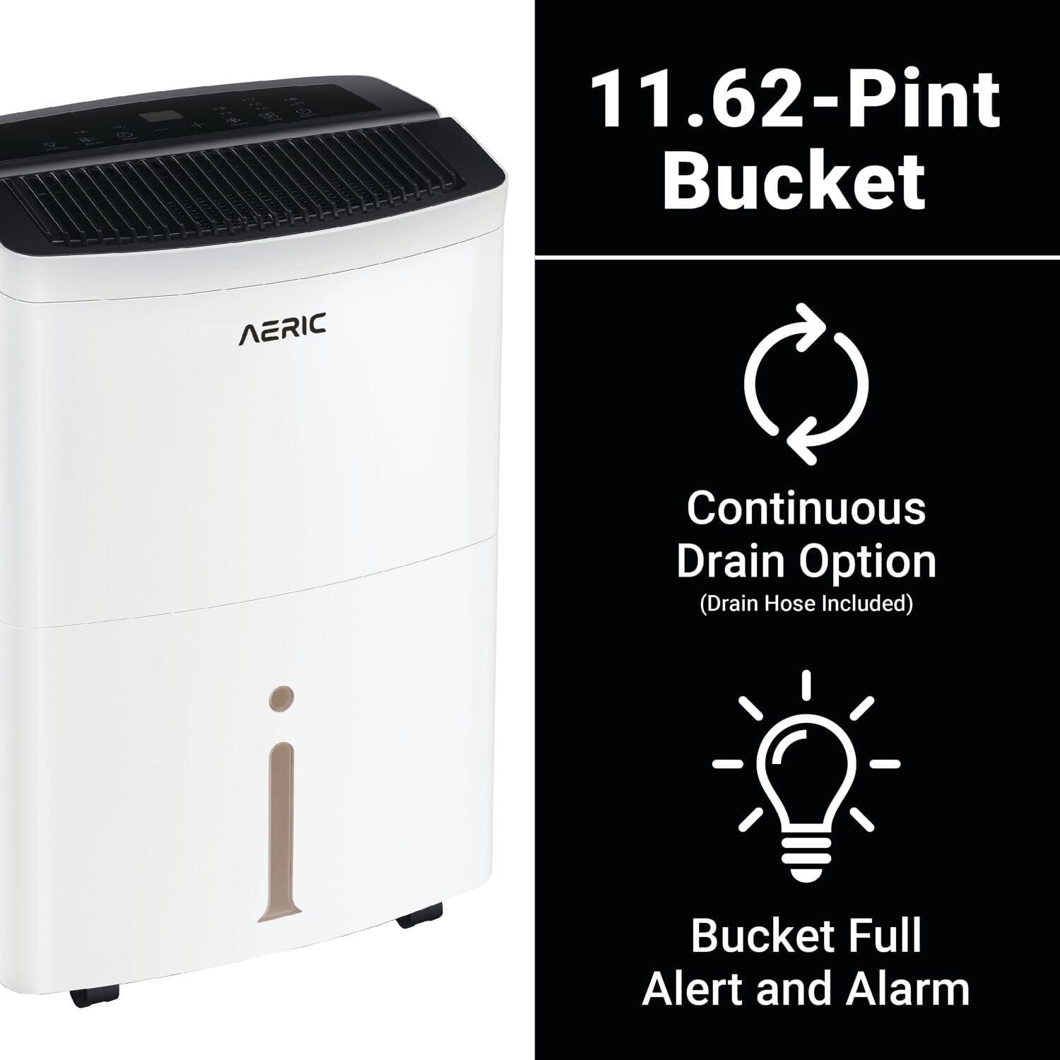 Aeric Energy Star 35 Pint Portable Dehumidifier: No Filter, 3 Settings, 3000+ sq. ft. Coverage, 2-Year Warranty