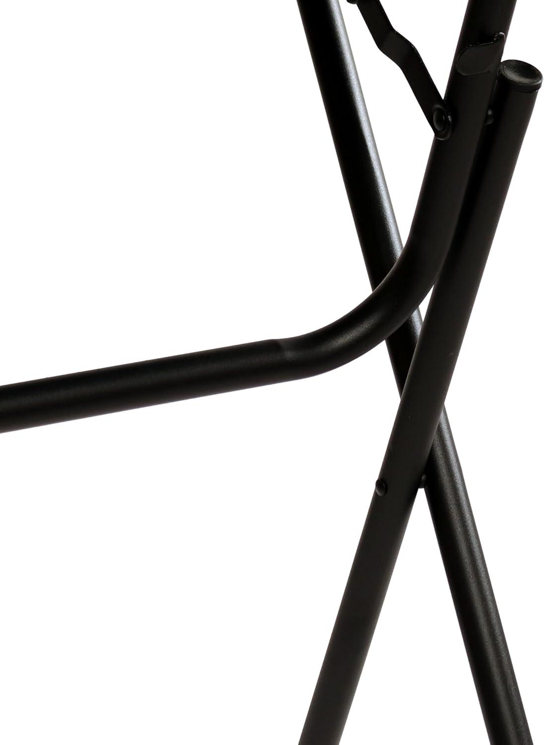 Sunnydaze Outdoor Folding Round Patio Bar-Height Table with Iron Legs and Plastic Top - 31.75" - Gray