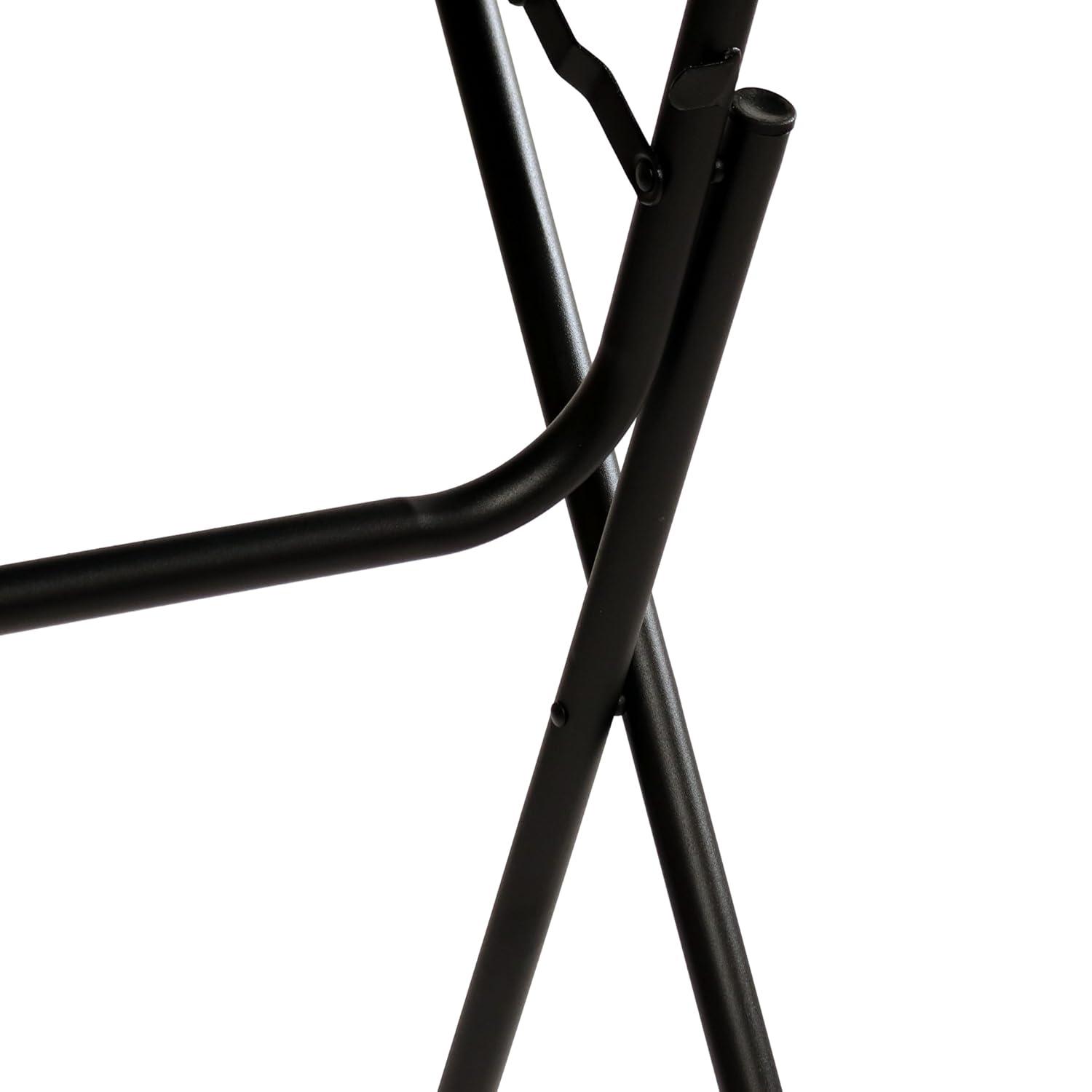 Sunnydaze Outdoor Folding Round Patio Bar-Height Table with Iron Legs and Plastic Top - 31.75" - Gray