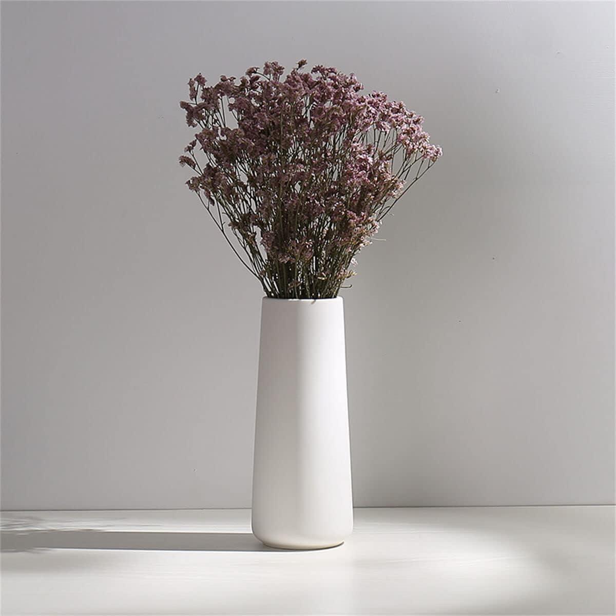 White Ceramic Geometric Decorative Table Vase